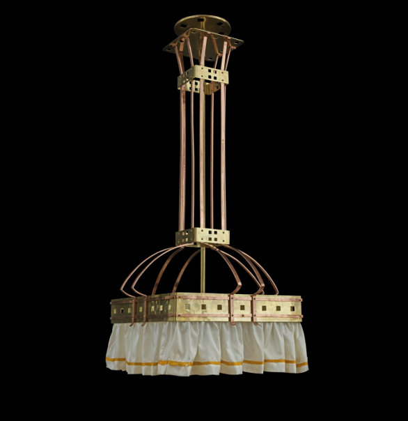 Copper and brass chandelier
